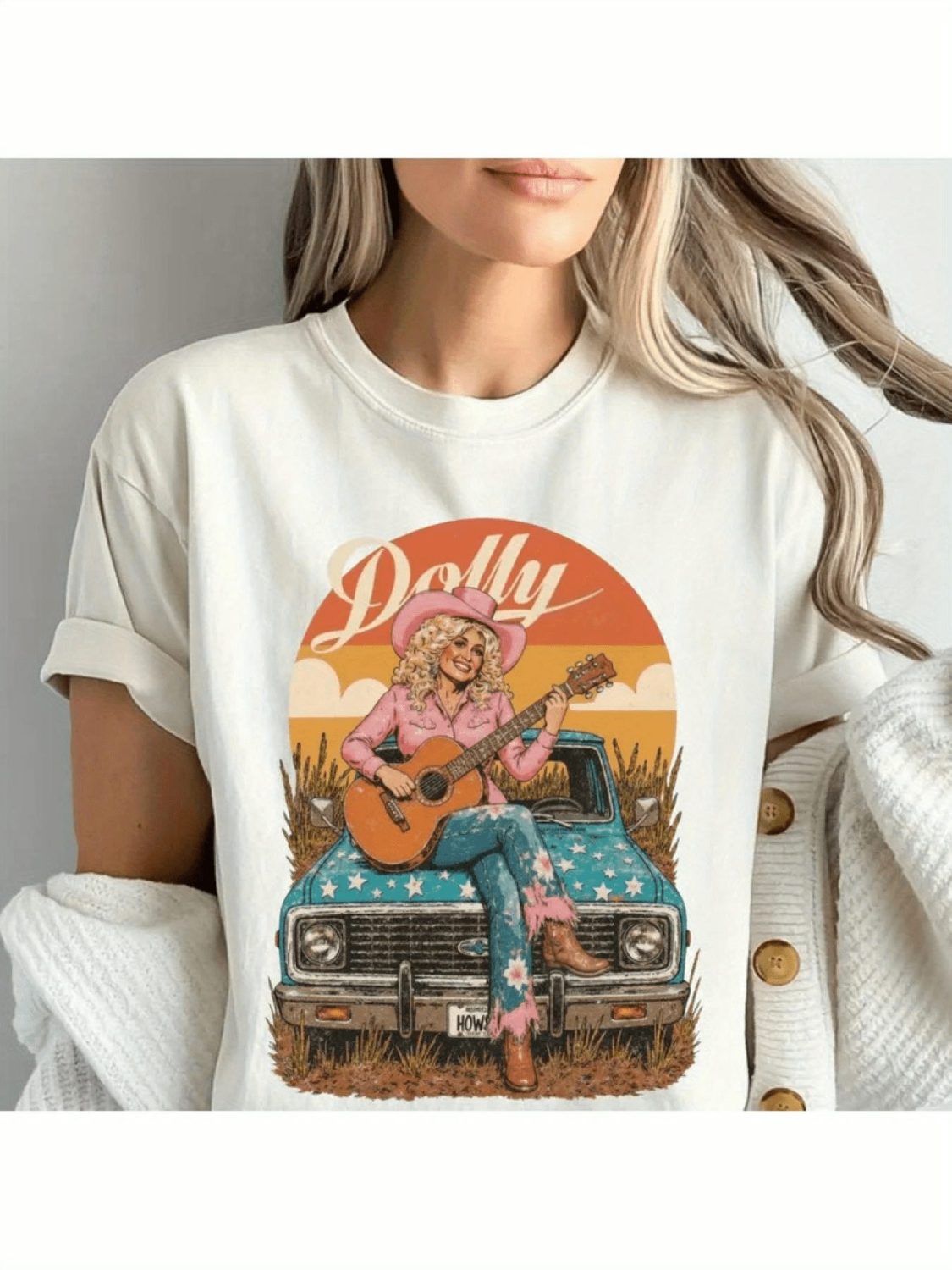 Women's Western Dolly Country Music Graphic T-Shirt