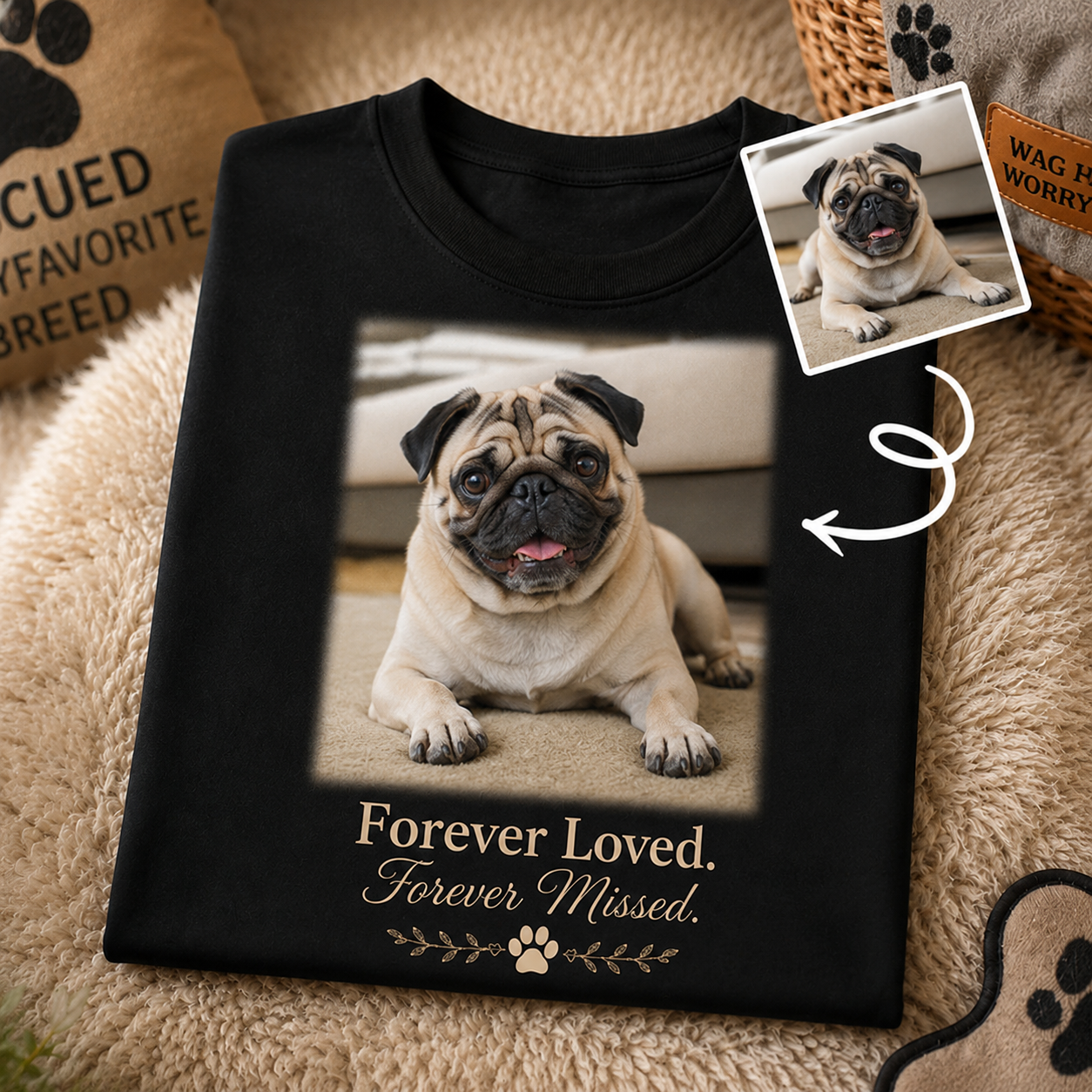 Forever Loved. Forever Missed. Custom Pet Memorial T-Shirt