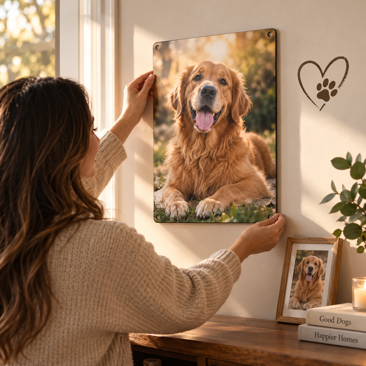 Personalized pet photo metal sign