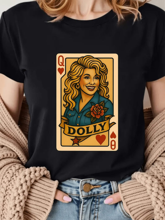 Dolly Vintage Playing Card Graphic T-Shirt