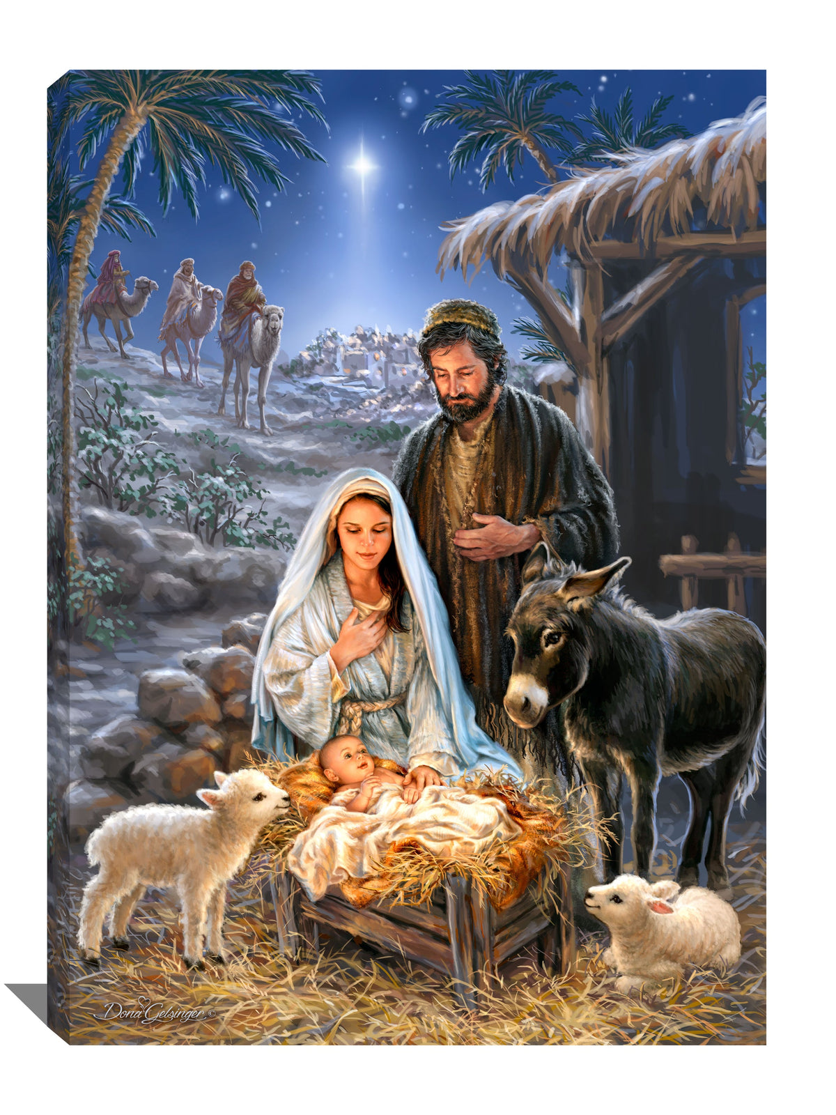 A Savior Is Born Nativity Jesus Christian canvas wall art