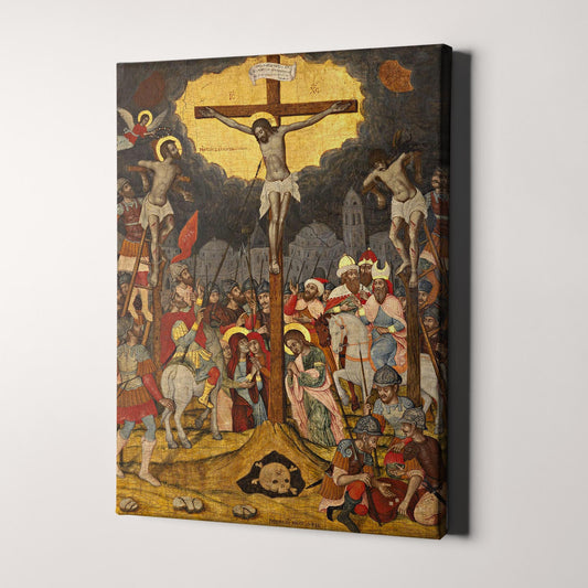 Crucifixion of Jesus by Ioannis Moskos Christian canvas wall art