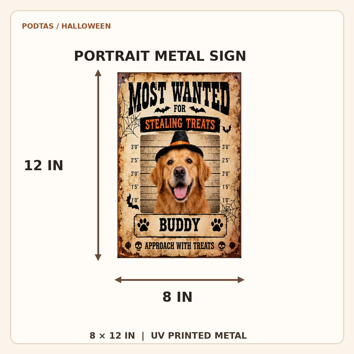 8 by 12 inch portrait metal sign size guide