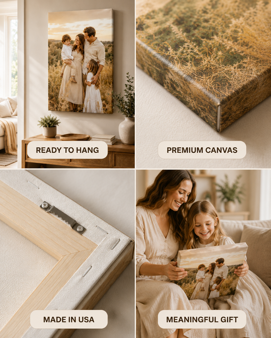 Premium frameless gallery wrapped Christian canvas wall art