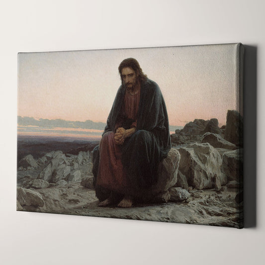 Jesus Christ in the Wilderness Christian canvas wall art