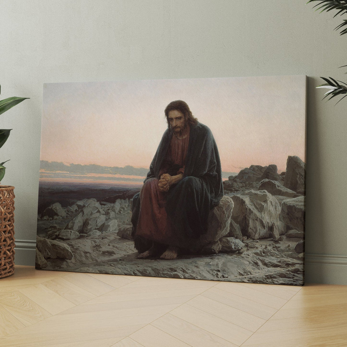 Jesus Christ in the Wilderness religious canvas artwork