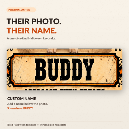 Halloween MOST WANTED personalized name detail BUDDY
