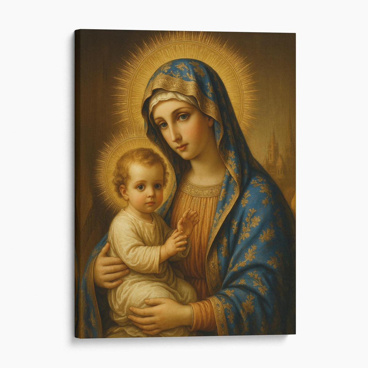 Mother Mary and Baby Jesus Christian canvas wall art