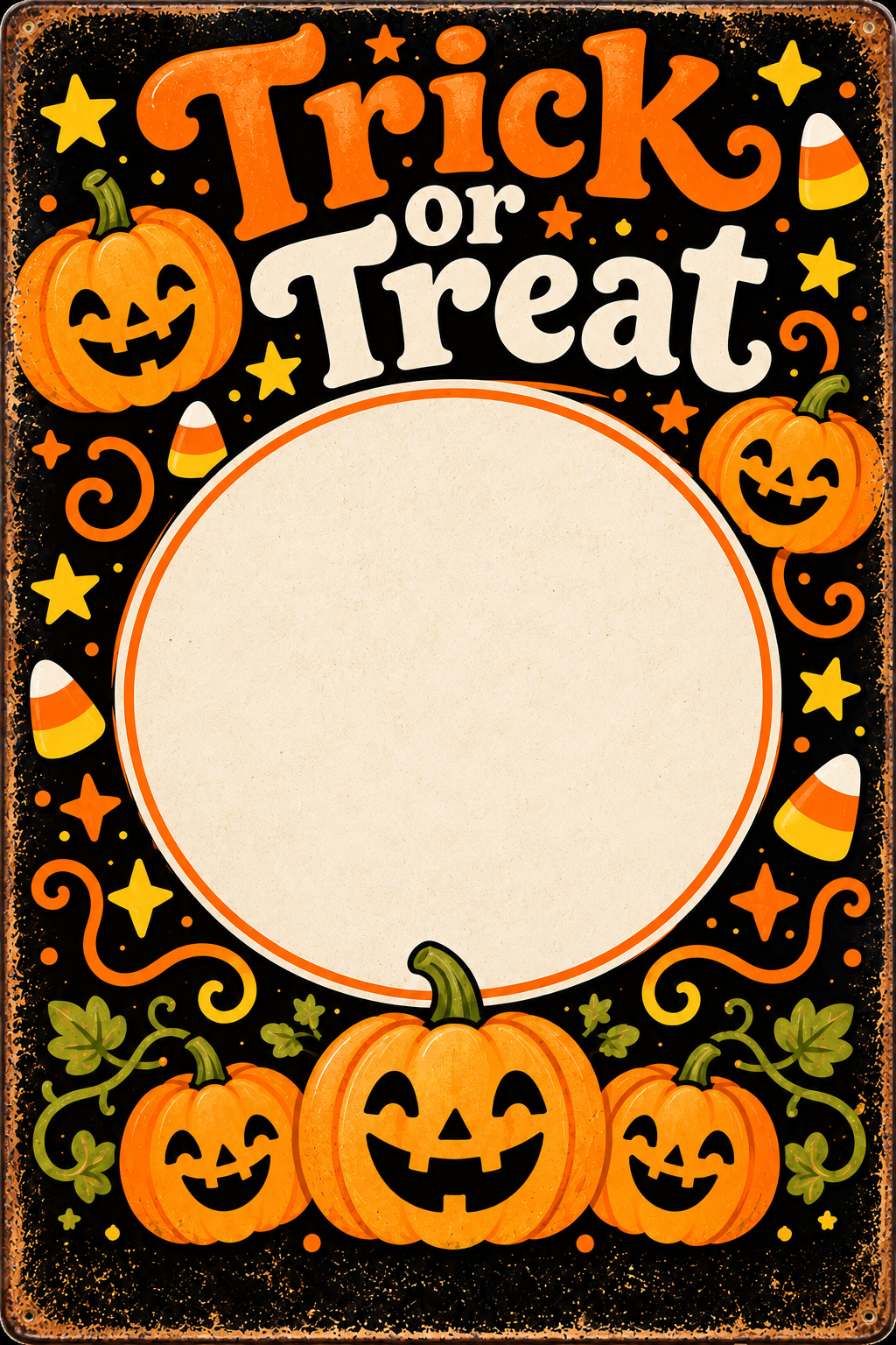 Trick or Treat Halloween 8x12 blank photo template with no printed false mounting holes