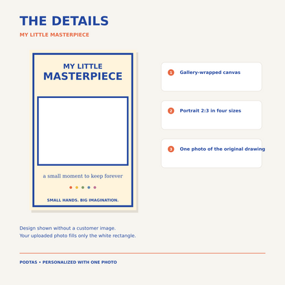 my little masterpiece product details and material — illustrative graphic