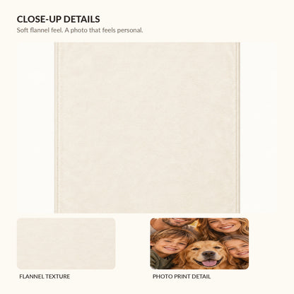 General Podtas flannel texture and photo print close-up; illustrative reference
