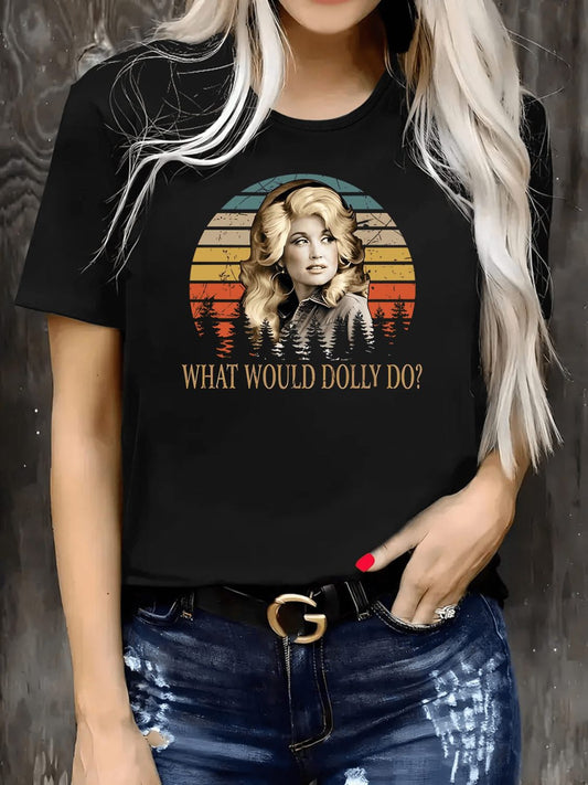 What Would Dolly Do Retro Western Graphic T-Shirt