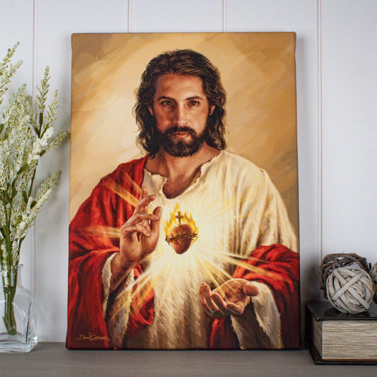 Sacred Heart of Jesus Divine Love Christian canvas wall art