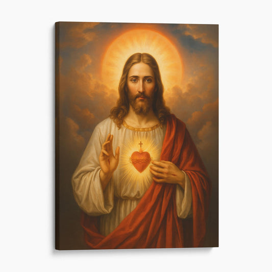 Sacred Heart of Jesus Christ Christian canvas wall art