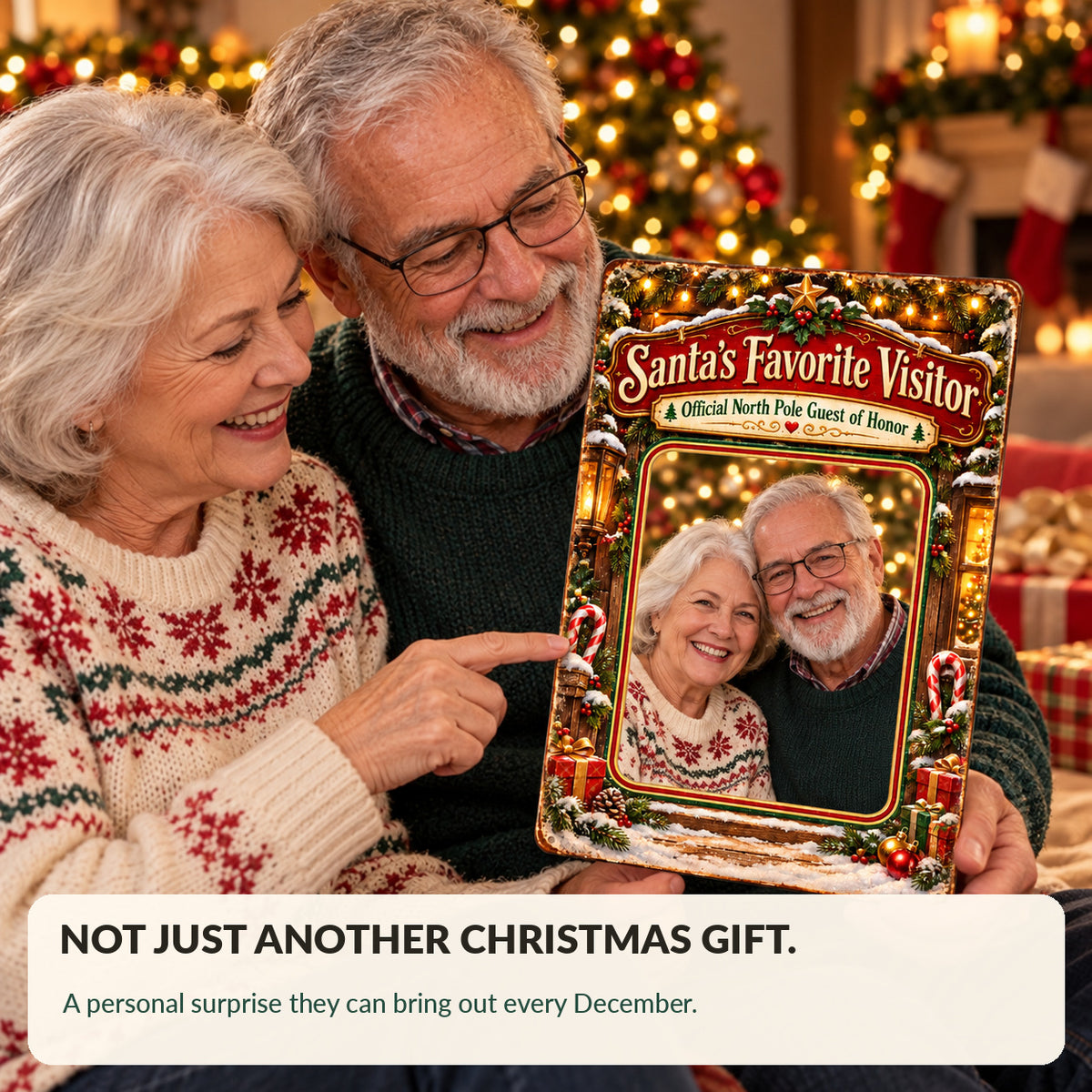 Why buy a personalized holiday keepsake, grandparents with a Christmas photo sign