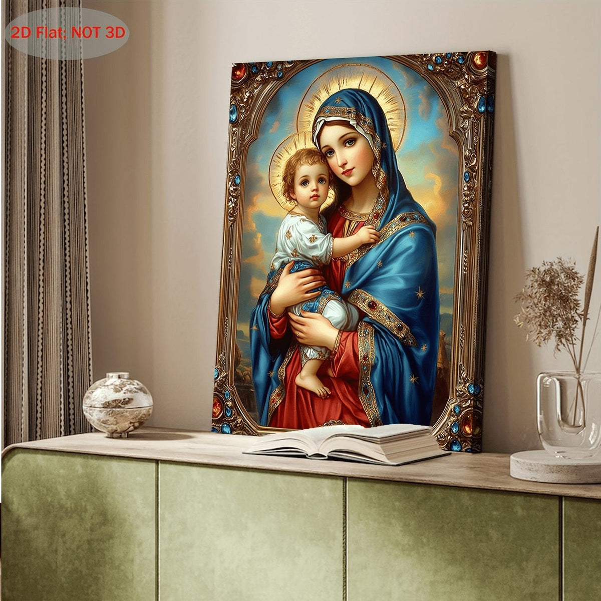 Virgin Mary and Baby Jesus Catholic Canvas Wall Art