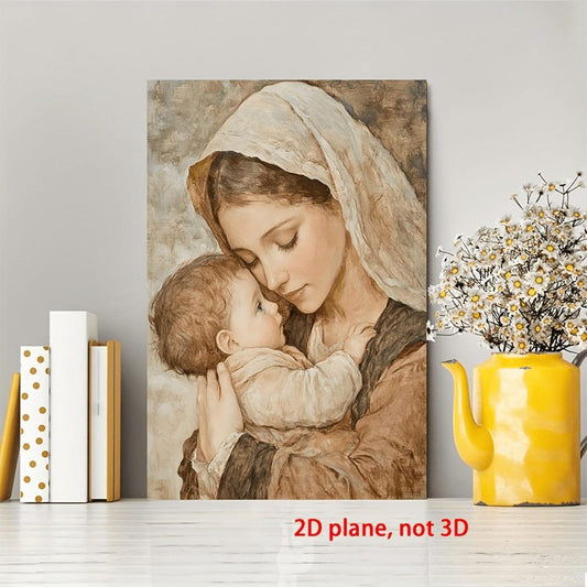 Virgin Mary Holding Baby Jesus Catholic Canvas Wall Art