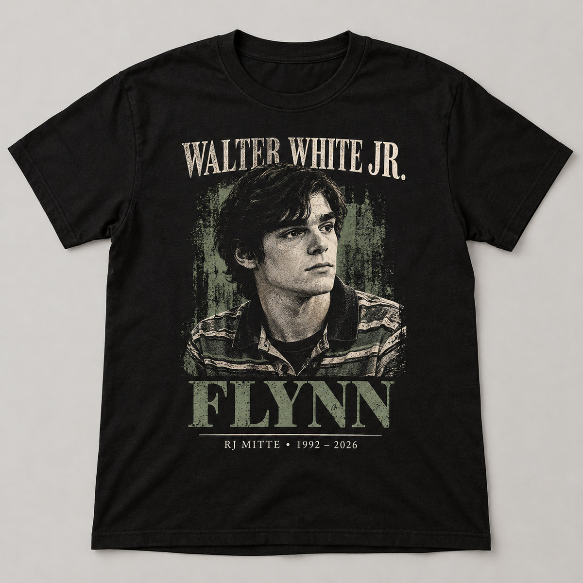 Walter White Jr Flynn RJ Mitte memorial black Breaking Bad inspired T-shirt