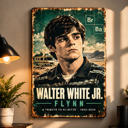 RJ Mitte Flynn tribute metal wall sign retro home decor lifestyle example