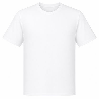 Plain white unisex T-shirt for custom photo and artwork printing